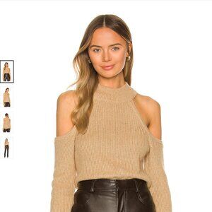1 State ,Revolve  Cold Shoulder Knit  Beige,Cream Sweater XL Mock Neck